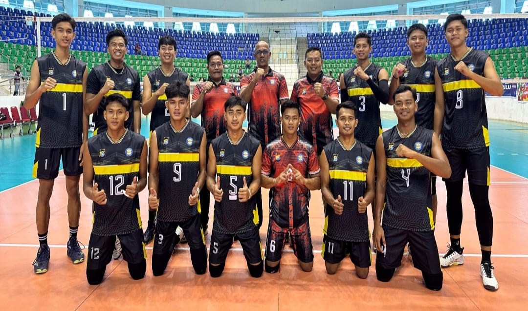 Team Volly Putra Polres Kampar Hari ini Akan Jalani Partai Final pada Open Tournament Bola Voli Kapolda Riau Cup